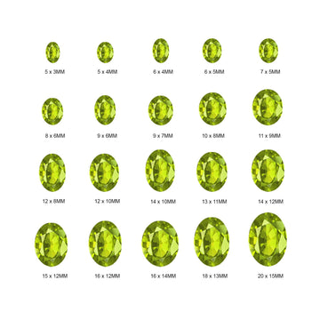 (Pack of 5) Oval Simulated Peridot CZ
